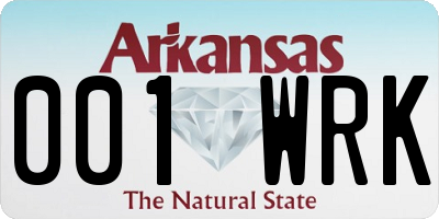 AR license plate 001WRK