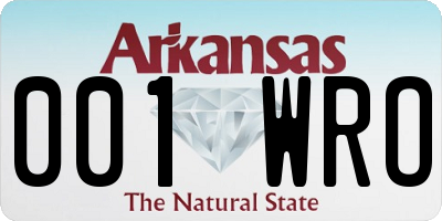 AR license plate 001WRO