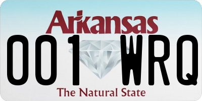 AR license plate 001WRQ
