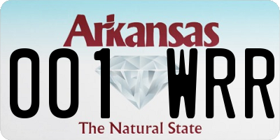 AR license plate 001WRR