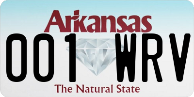 AR license plate 001WRV