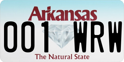 AR license plate 001WRW