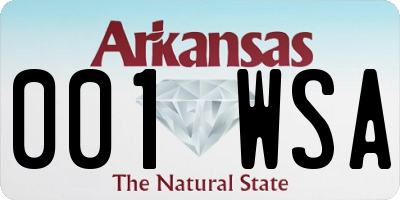 AR license plate 001WSA