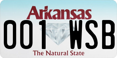 AR license plate 001WSB