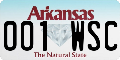 AR license plate 001WSC