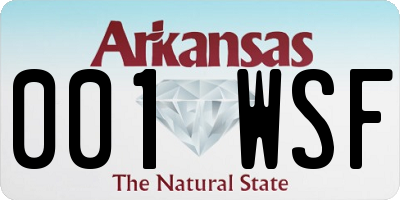 AR license plate 001WSF
