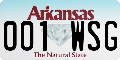 AR license plate 001WSG