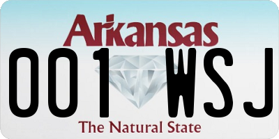 AR license plate 001WSJ