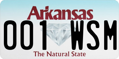 AR license plate 001WSM