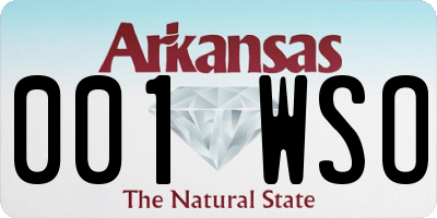 AR license plate 001WSO