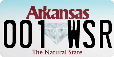 AR license plate 001WSR