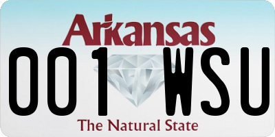 AR license plate 001WSU