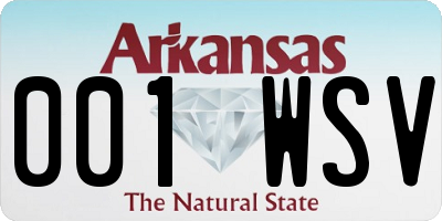 AR license plate 001WSV