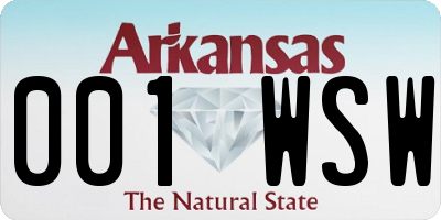 AR license plate 001WSW