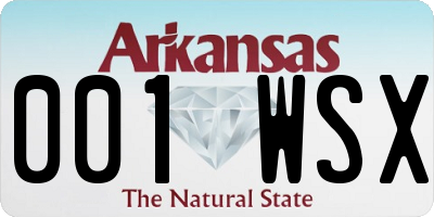 AR license plate 001WSX