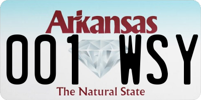 AR license plate 001WSY