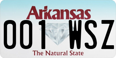 AR license plate 001WSZ