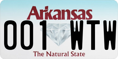 AR license plate 001WTW