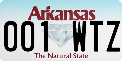 AR license plate 001WTZ