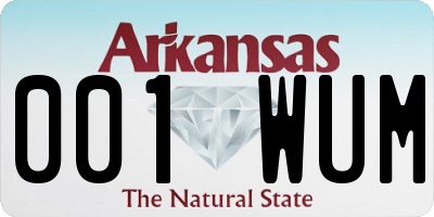 AR license plate 001WUM