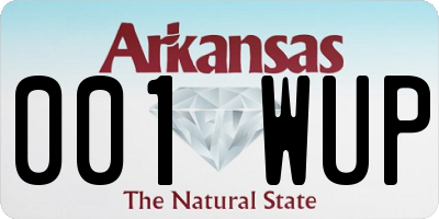 AR license plate 001WUP