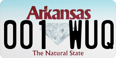 AR license plate 001WUQ