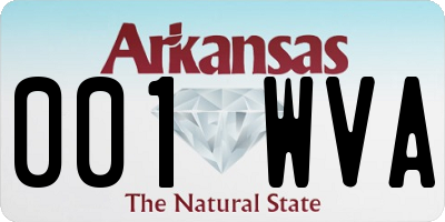 AR license plate 001WVA