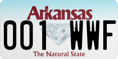 AR license plate 001WWF