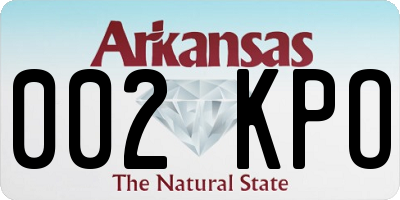 AR license plate 002KPO