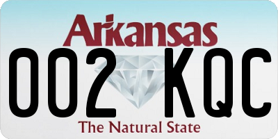 AR license plate 002KQC