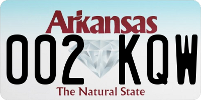 AR license plate 002KQW