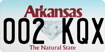 AR license plate 002KQX