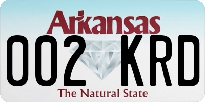 AR license plate 002KRD