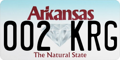AR license plate 002KRG