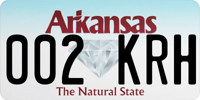 AR license plate 002KRH