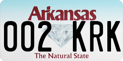 AR license plate 002KRK