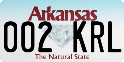 AR license plate 002KRL