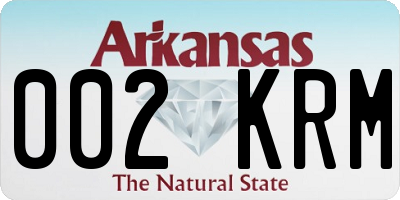 AR license plate 002KRM