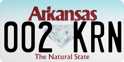 AR license plate 002KRN