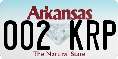 AR license plate 002KRP