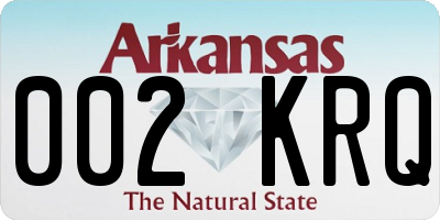 AR license plate 002KRQ