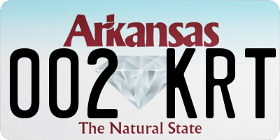 AR license plate 002KRT