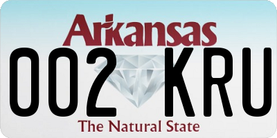 AR license plate 002KRU