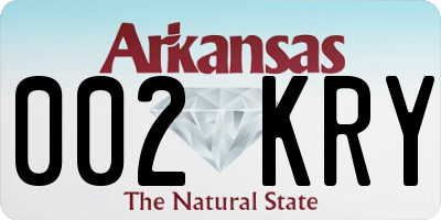 AR license plate 002KRY