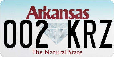 AR license plate 002KRZ