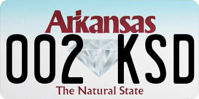 AR license plate 002KSD