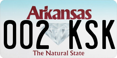 AR license plate 002KSK
