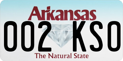 AR license plate 002KSO