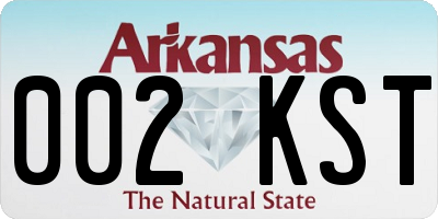 AR license plate 002KST