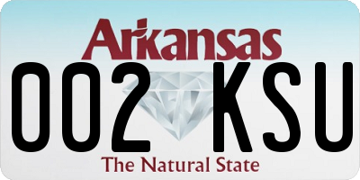 AR license plate 002KSU